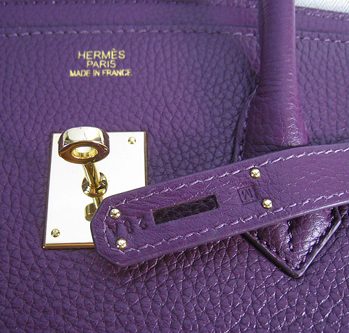 High Quality Fake Hermes Birkin 35CM Togo Leather Bag Purple 6089 - Click Image to Close